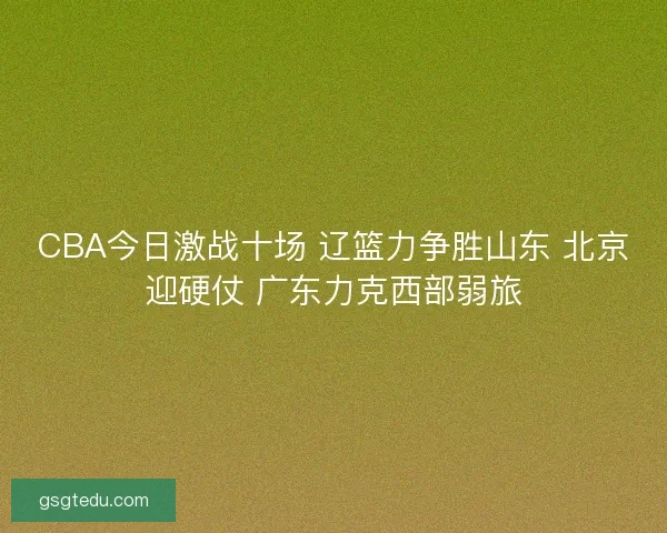 CBA今日激战十场 辽篮力争胜山东 北京迎硬仗 广东力克西部弱旅